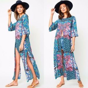 Hayden LA patchwork floral kimono duster 90’s vibes